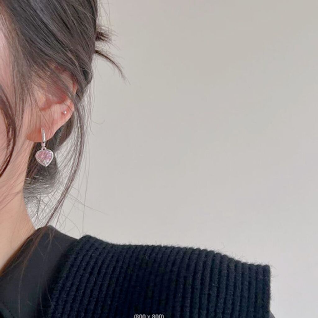 Bông Tai Mạ Bạc Đính Đá Zircon Hồng Ngọt Ngào Thanh Lịch Cho Nữ