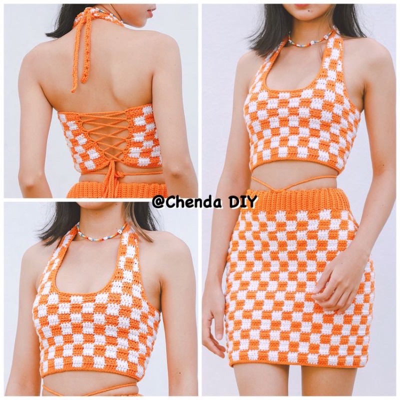 Sét len bikini đan móc thủ công
