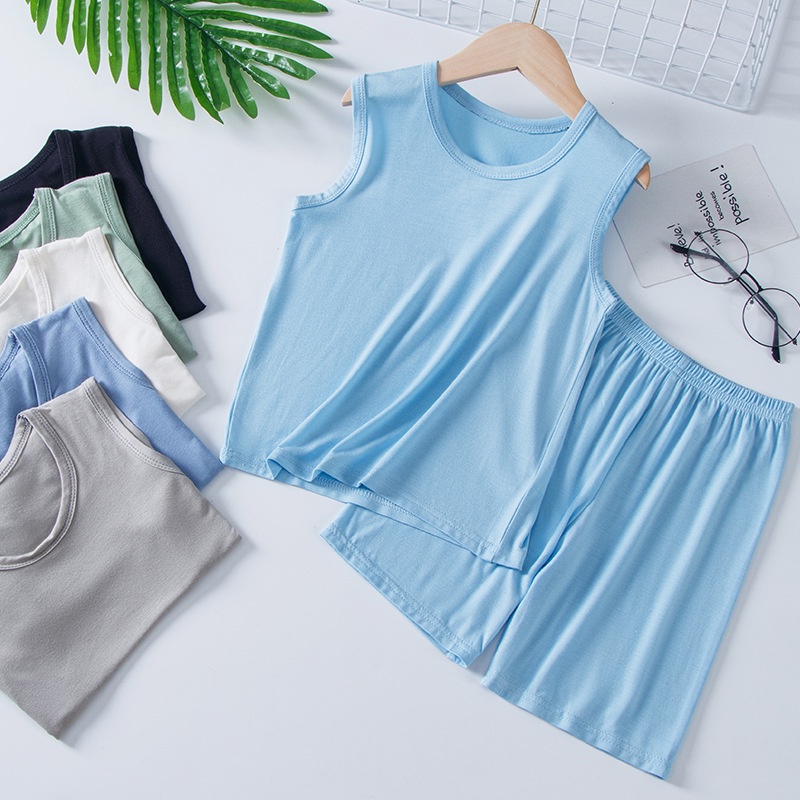 YAOEENH Bộ Đồ Ngủ Áo Sát Nách Phối Quần Short Thời Trang Mùa Hè Cho Bé 90-160cm