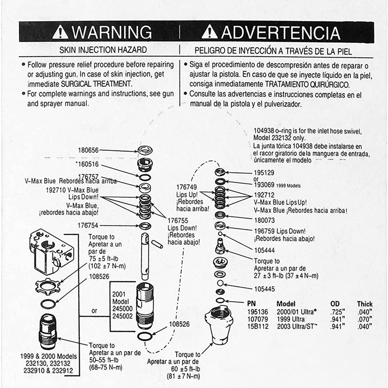 244194 Bộ Dụng Cụ Phun Sơn Không Khí Mới Dành Cho Máy Phun Sơn 295 390 395 490 495 595 3400