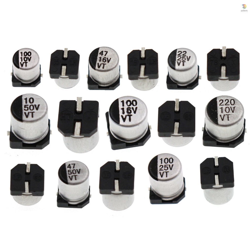 Set 400 Tụ Điện Nhôm 24 Giá Trị 1uF-1000uF 6.3V-50V Kèm Hộp Đựng