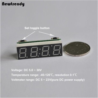 [0202]  3 In 1 Digital LED Time Clock Temperature Voltage Module Voltmeter For Car