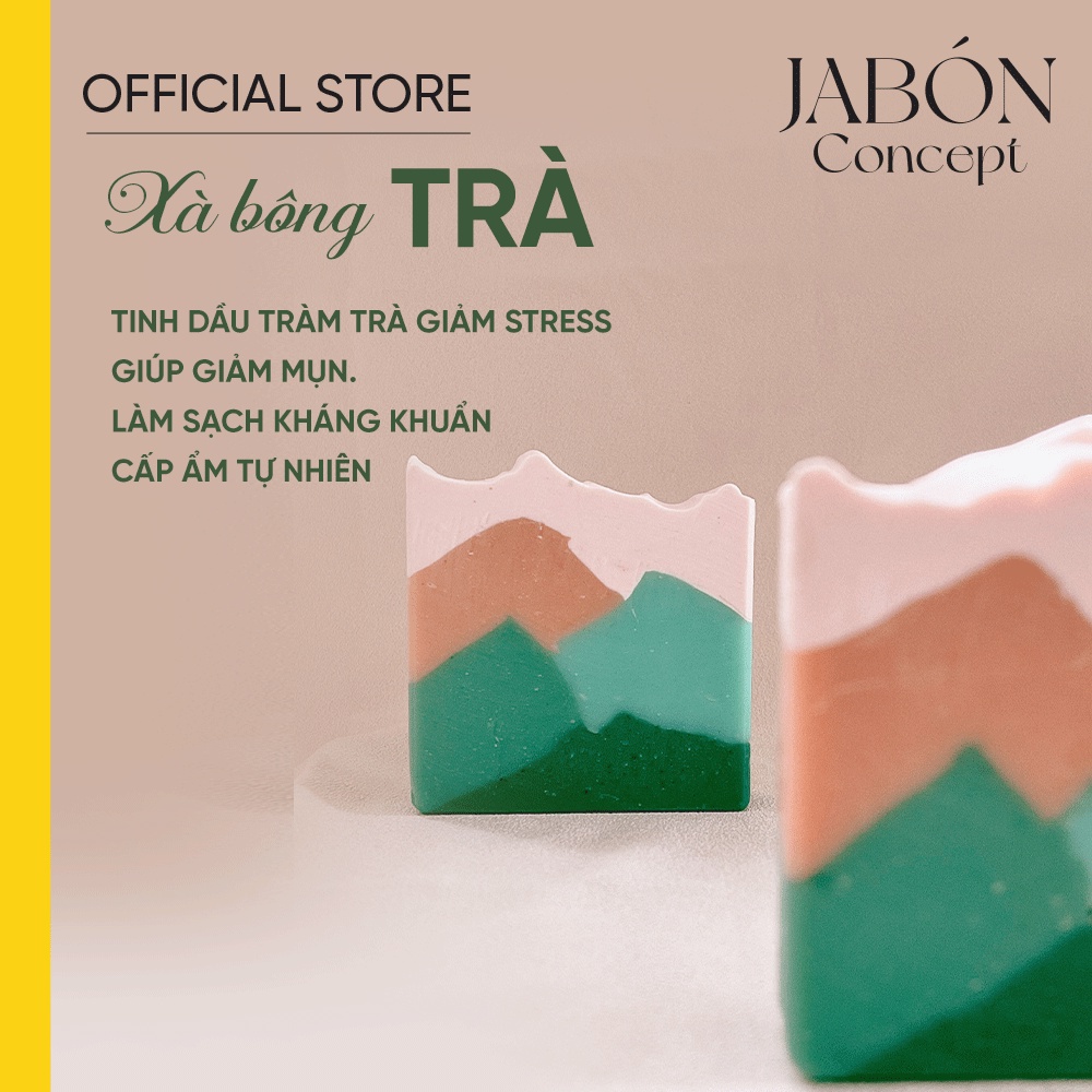 Xà Bông Organic Bạc Hà 100gram Tinh Dầu Tràm Trà Giảm Mụn Thiên Nhiên Jabón Concept