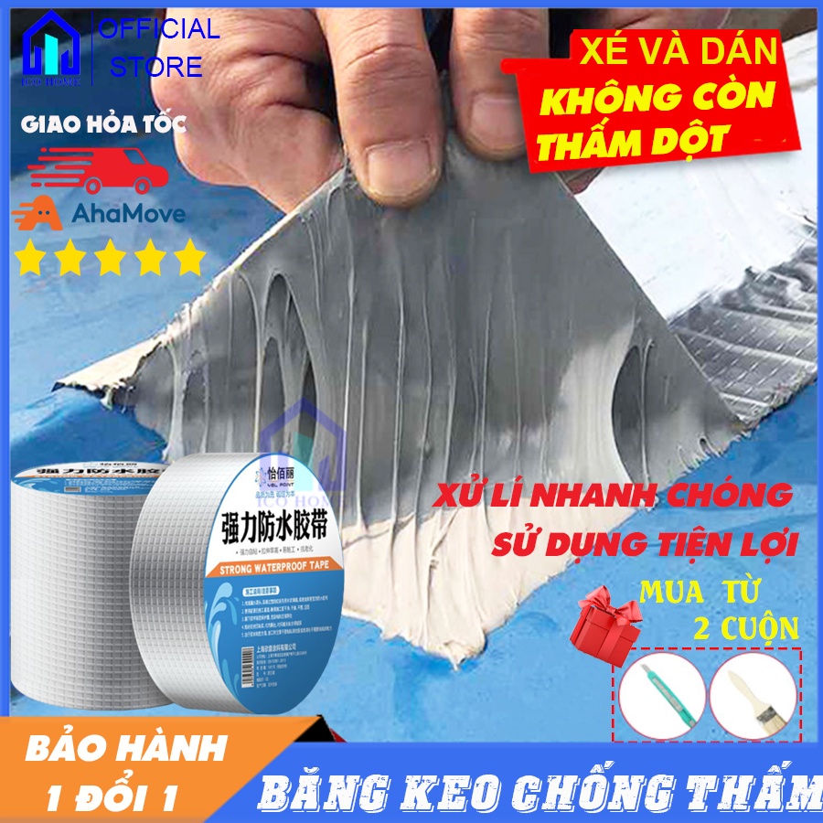 Băng keo chống thấm nước, miếng dán siêu dính, keo chống dột trap paste, cuộn rộng 5cm x 5 mét- ICO HOME