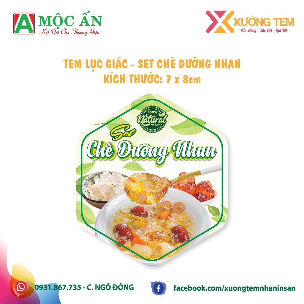 Tem Dán Sản Phẩm Set Nguyên Liệu Dưỡng Nhan - Nhãn dán dày, Bóng sáng - Hàng sẵn