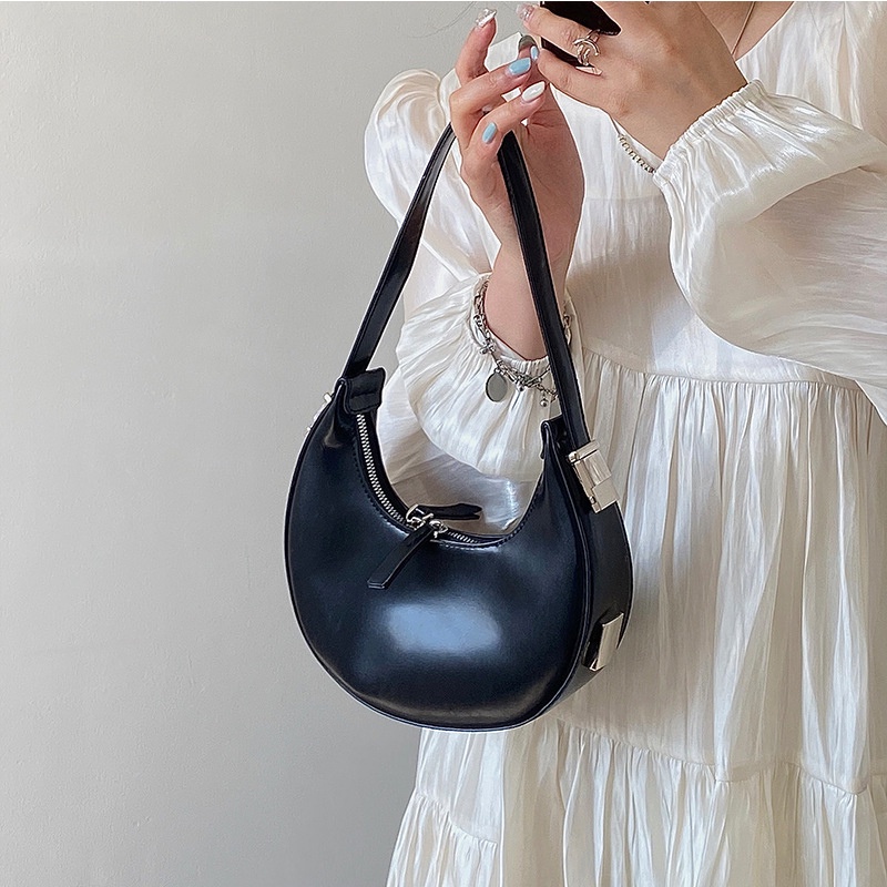 Túi Đeo Vai Màu Tối Kiểu Pháp Dễ Phối Đồ Thời Trang Cho Bạn Gái