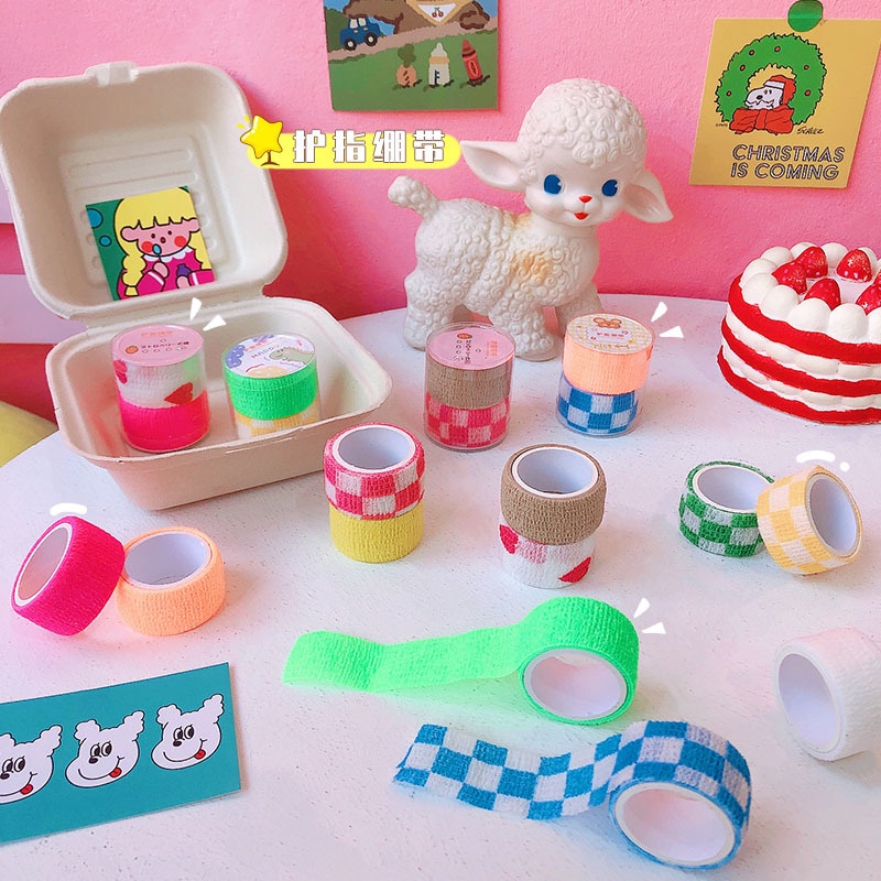 Cuộn Băng Quấn Ngón Tay Co Giãn Chống Mài Mòn In Hoạt Hình Nhiều Màu Dễ Thương Dùng 1 Lần