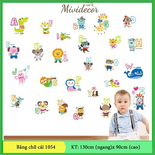 Decal chữ cái bảng chữ cái dán tường MIVIDECOR hình dán tường cho bé
