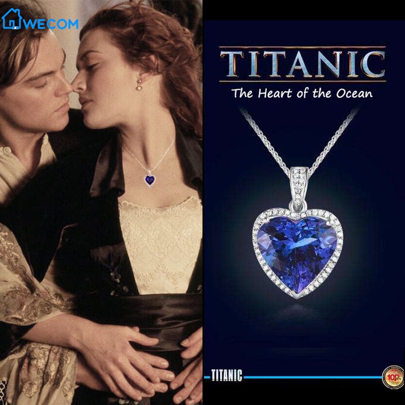 ♫Vòng Cổ Mặt Trái Tim Pha Lê Lớn Sang Trọng Phim TITANIC Trái Tim Biển Cho Nữ Vòng Cổ Kim Cương Giả Trang Sức Yêu Trái Tim Xanh Đại Dương Titanic