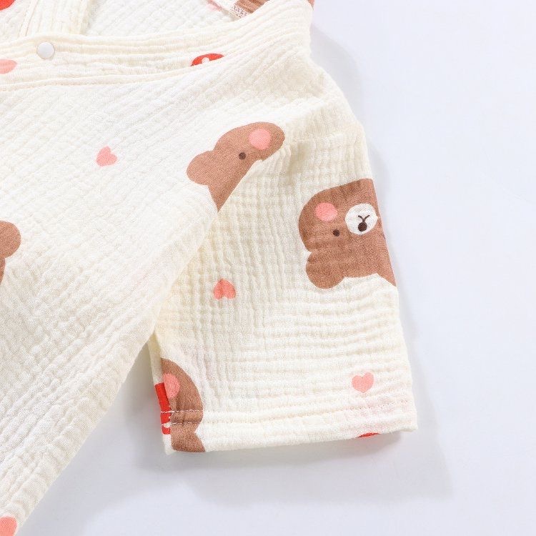 Bộ Áo Liền Quần Bằng Cotton Phong Cách Kimono Thời Trang Mùa Hè 2023 Dành Cho Bé