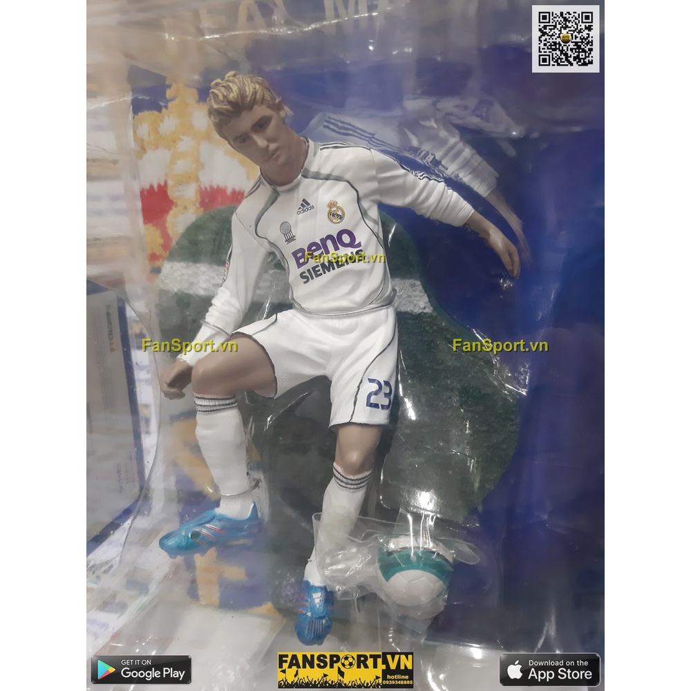 Tượng cầu thủ bóng đá David Beckham 23 Real Madrid 2006 2007 home white FT Champs figure