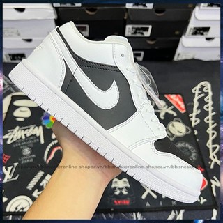 Giày jordan cổ thấp, jordan 1 đen trắng, giày jordan panda bản cao cấp full box bill, tặng box bảo vệ