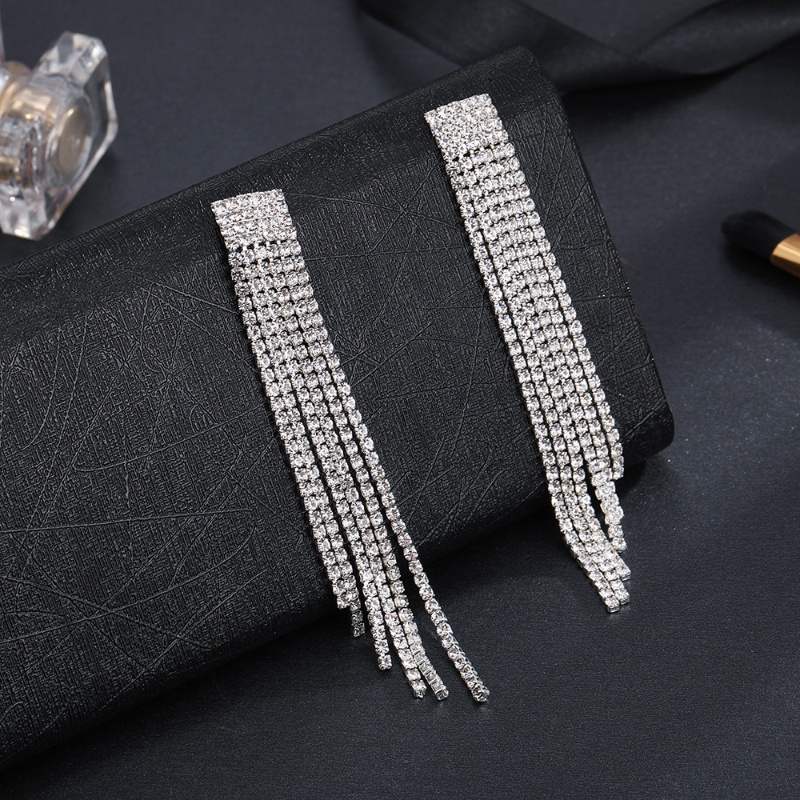 Bông Tai Dạng Chuỗi Tua Rua Toàn Diện Phong Cách Âu Mỹ Đơn Giản