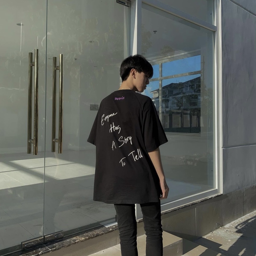 Áo thun tay lỡ unisex nam nữ SADTORY LUXA, Áo phông unisex form rộng