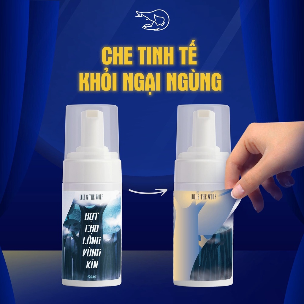 Combo Cạo Lông Vùng Kín Tại Nhà Loli The Wolf Gồm Bọt Cạo Lông Vùng Kín 120ml và Kem Dưỡng Da Vùng Kín Sau Cạo 50ml