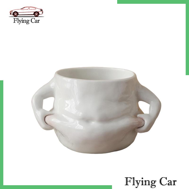 Cốc Uống Cà Phê Bằng Sứ Màu Trắng Có Tay Cầm Vui Nhộn Lzdjfmy2