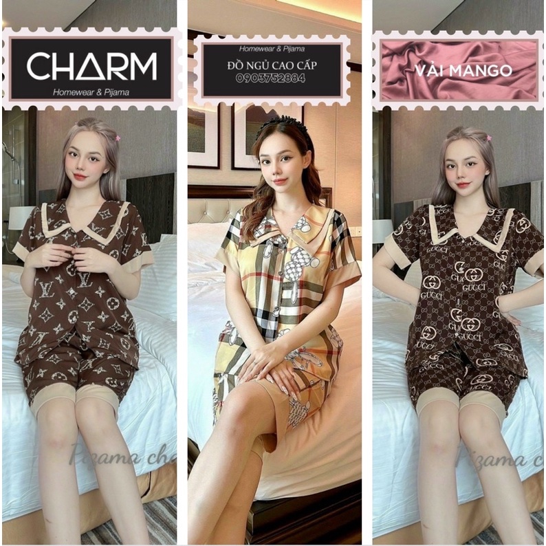 Mẫu mới đồ bộ nữ Pijama mặc nhà dễ thương lụa ngủ quần lửng cao cấp KALINA
