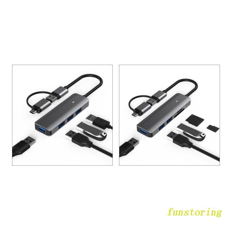Đầu Đọc Thẻ Nhớ TF SD Đa Năng 4 / 5 Trong 1 Cổng USB 3.0 Type C Cho PC Laptop