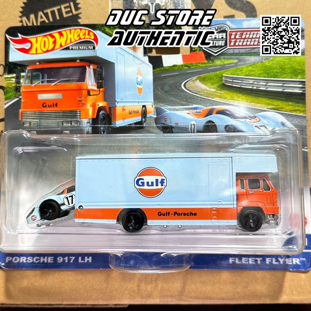 ducstore.vn Xe mô hình HCR36 Hot Wheels Gulf Team Transport Porsche 917 LH Fleet Flyer