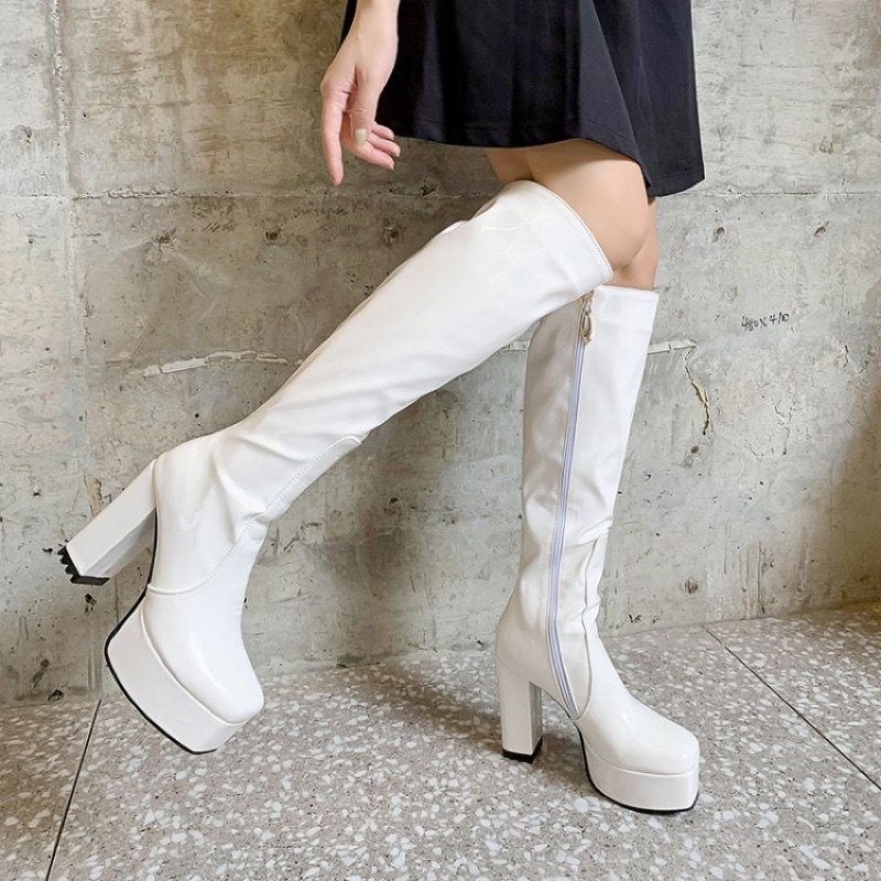 SẴN 39T BOOT DA BÓNG 12CM CÓ KHOÁ KÉO FULL LÓT LÔNG GÓT TRỤ QUẢNG CHÂU CECE.STORE BĐ12VL