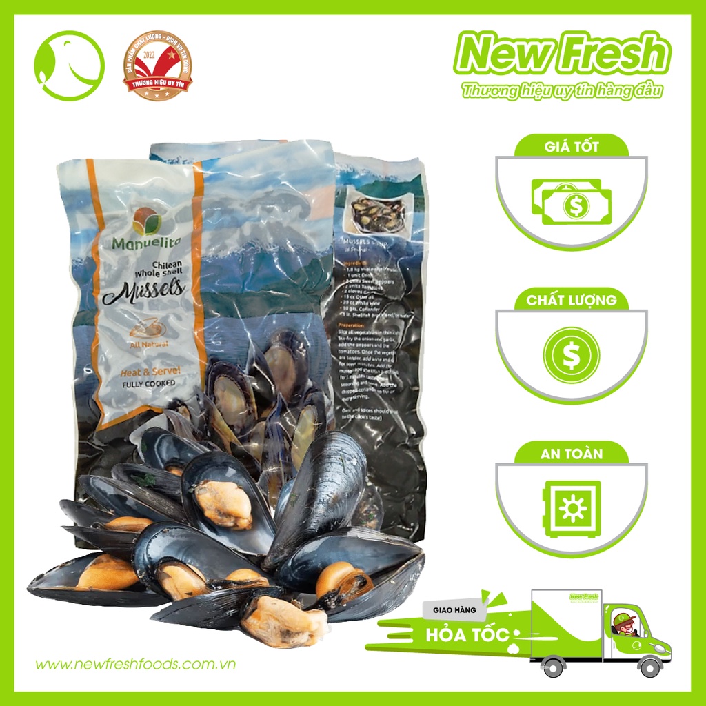 Vẹm Đen Chi Lê Nguyên Vỏ - 1kg [Giao Nhanh HCM]