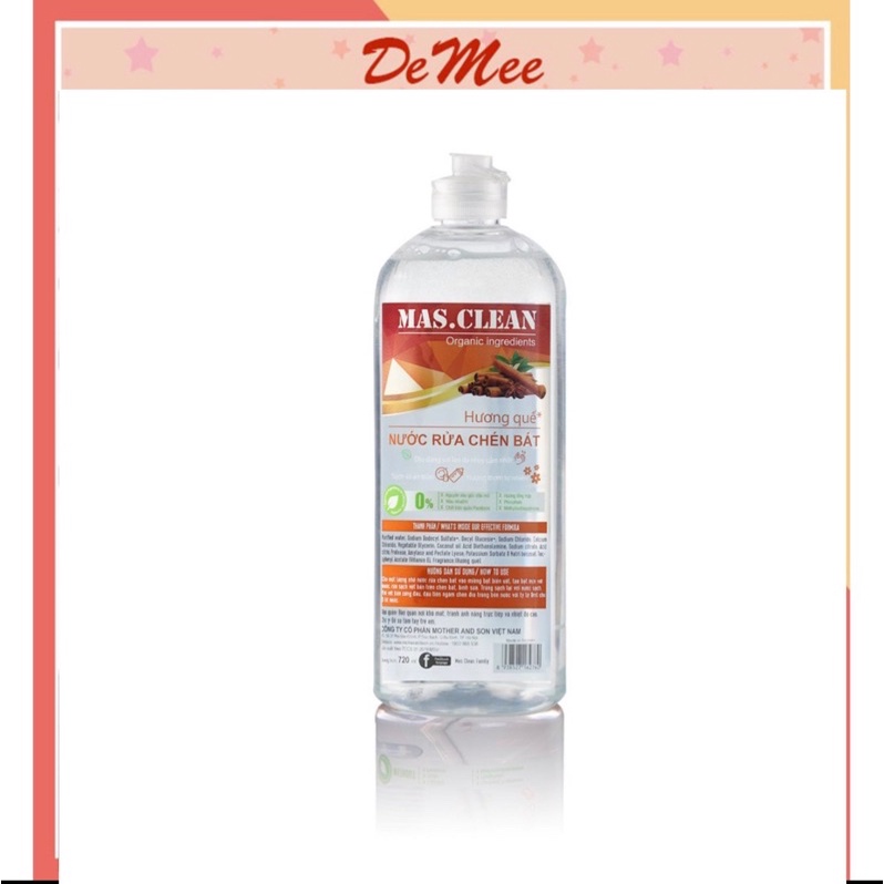 Nước rửa bát hữu cơ Mas Clean 720ml
