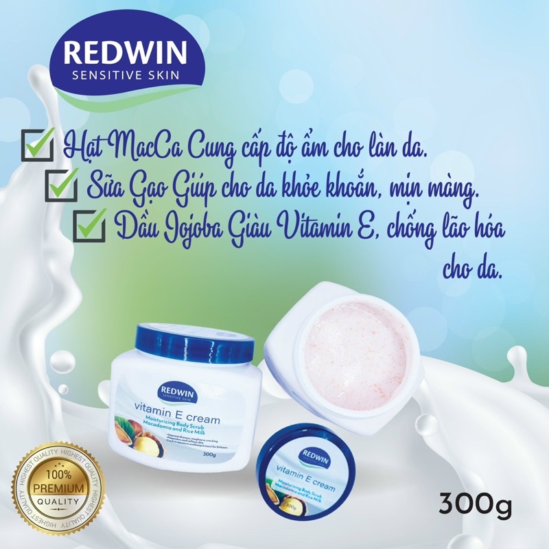 KEM TẨY TẾ BÀO CHẾT & DƯỠNG DA MỀM MỊN Redwin Vitamin E Cream Úc