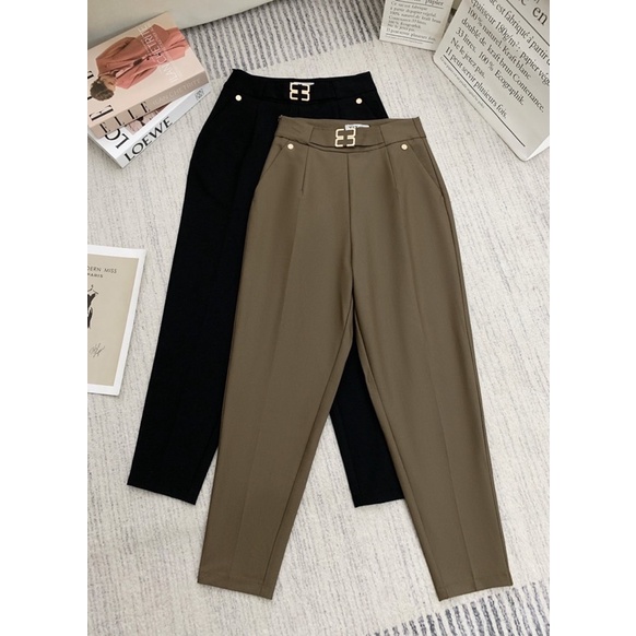 Quần vải nữ dáng baggy style công sở size 45-60kg