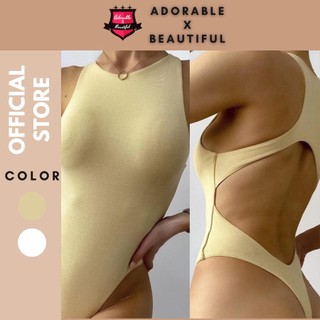 [Ảnh Thật] Bodysuit Trơn Sát Nách Hở Lưng, Jumpsuit Không Tay Thun Co Giãn Đi Bơi Không Mút [AdorablexBeautiful]