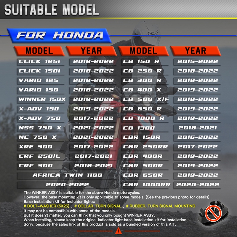 Đèn LED Xi Nhan Chuyên Dụng Cho HONDA ADV150 VARIO Rsz RS150 CB500 CBR250RR 1000RR CBF CRF 250 / L X-ADV XRE 300