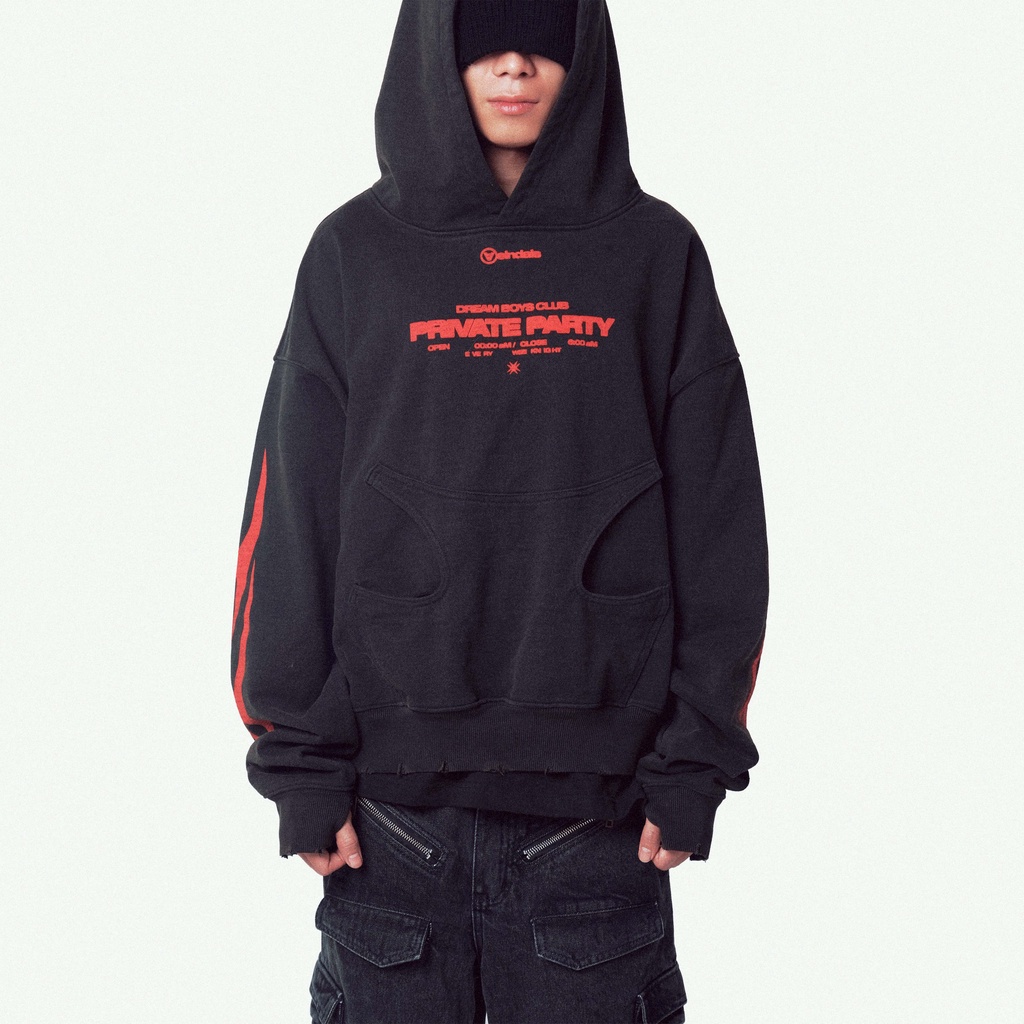 Áo hoodie - PRIVATE PARTY hoodie - veindals - Đen