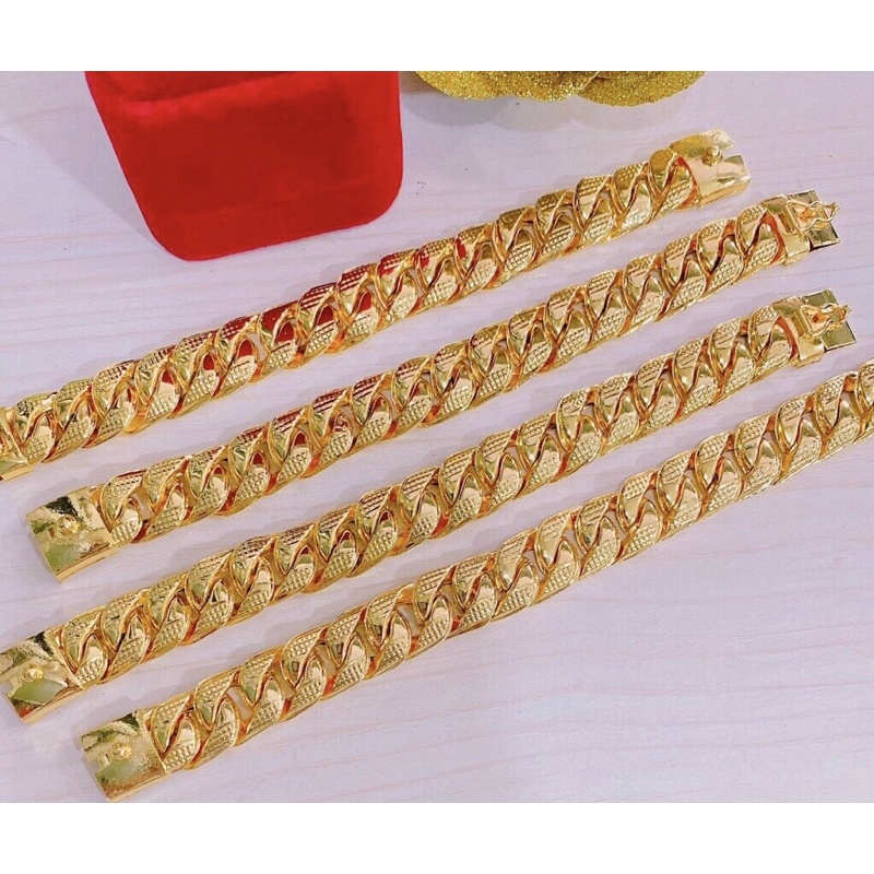 Lắc tay nam lẫn nữ kiểu bọng 3 chỉ mạ vàng 18 cao cấp