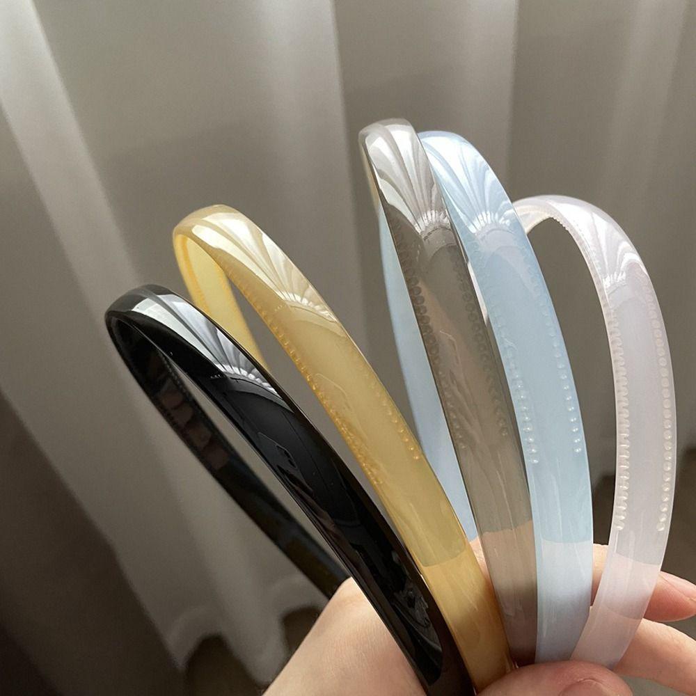 LOMBARD Băng Đô Cài Tóc Bằng Acrylic Mỏng Chống Trượt Thời Trang Hàn Quốc