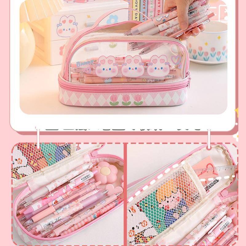 Túi Đựng Bút / Mỹ Phẩm Sức Chứa Lớn Thiết Kế Dễ Thương Tiện Dụng Cho Học Sinh