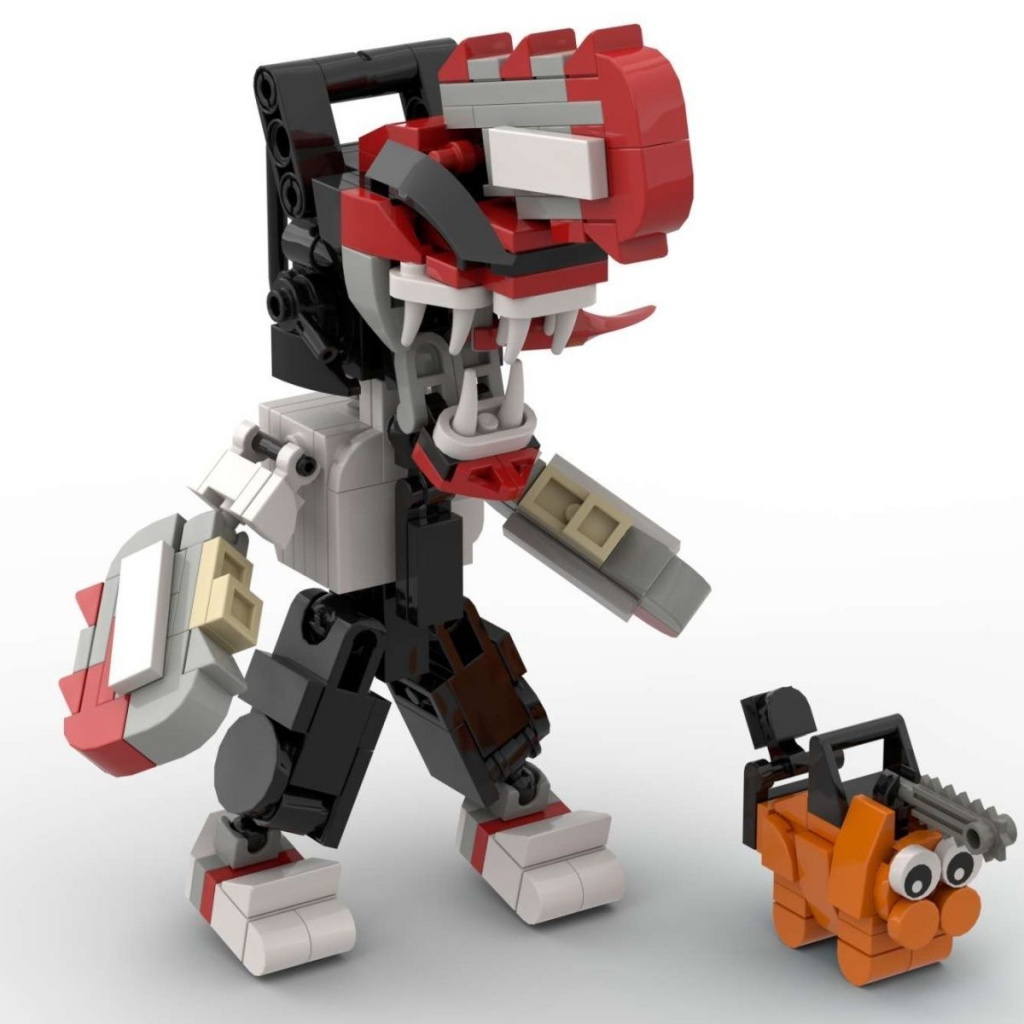 Happy Toys  chainsaw man Đồ Chơi Lego Lắp Ráp Tòa Nhà Cưa Xích Người Đàn Ông MOC Cầu Vồng Điện Tử Làm Quà Sinh Nhật Cho Bé Trai Và Bé Gái Devil Bobo Chi