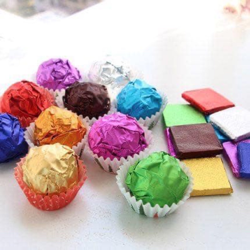 Giấy bạc bọc chocolate/socola 10*10cm nhiều màu