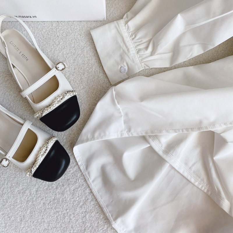 ĐẦM BBD TRẮNG CỔ BÈO TAY PHỒNG