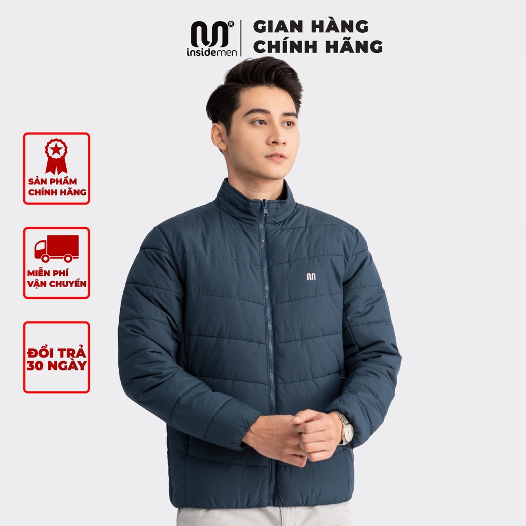 Áo Khoác Nam INSIDEMEN Siêu Nhẹ Phao Chần Bông Cao Cấp 3 Lớp Siêu Ấm Áp Mùa Đông IJK042W2