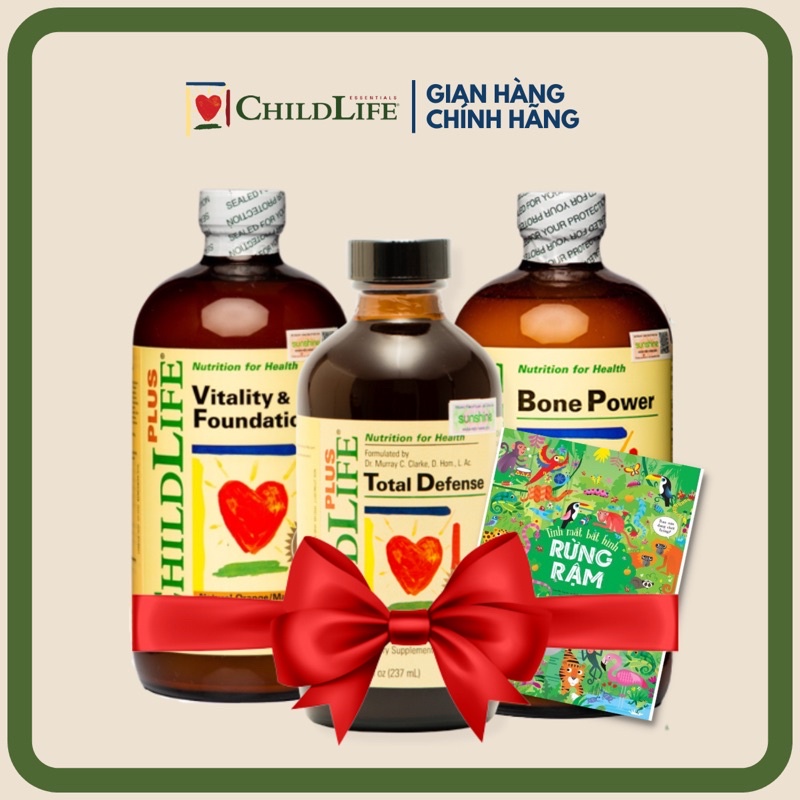 Bộ sản phẩm phát triển vượt trội cho bé và mẹ - Vitamin, Tăng đề kháng và Canxi sữa ChildLife
