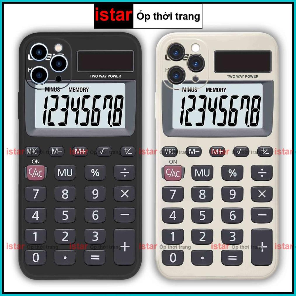 Ốp lưng điện thoại iPhone cạnh viền vuông silicon dẻo hình máy tính casio cho ip 6/6s/7/8/X/XS/11/12/13/14 Pro Plus Max