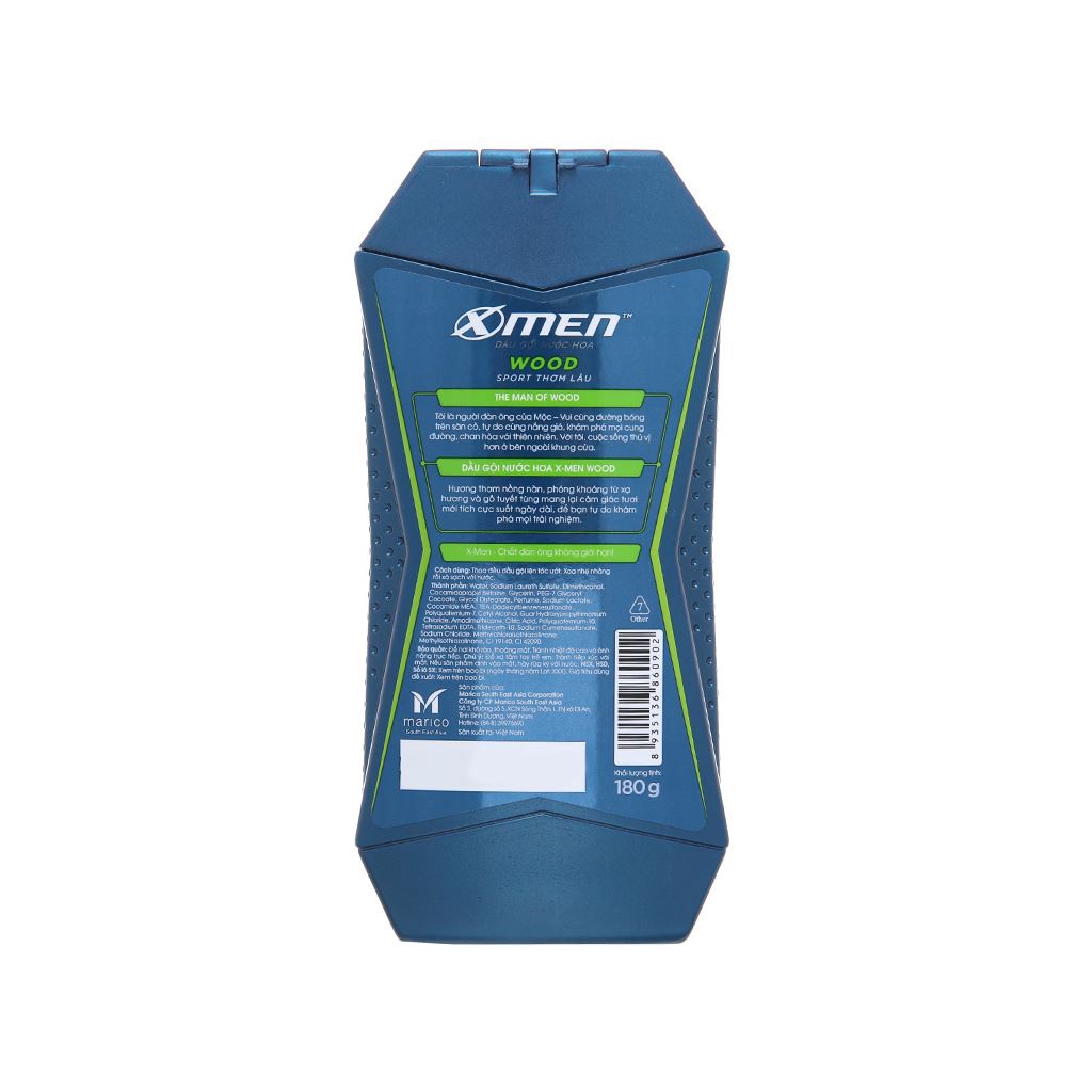 Dầu gội nước hoa X-Men Wood Sport 2x sạch sâu thơm lâu 150g