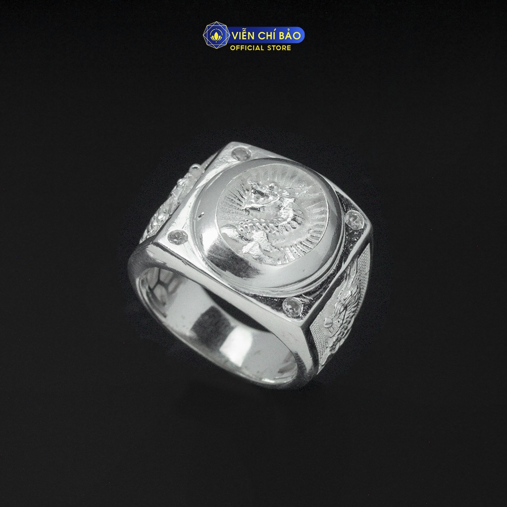 Nhẫn bạc nam rồng chất liệu bạc Ý thời trang phụ kiện trang sức Viễn Chí Bảo N300822