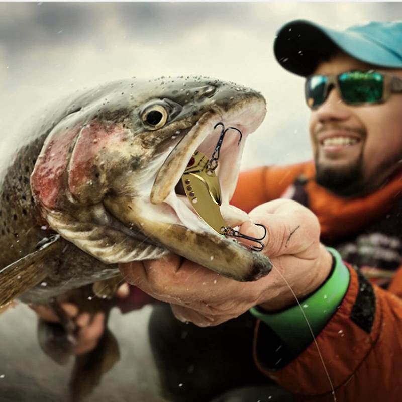 Set 5 Mồi Câu Cá Giả Lưỡi Cứng Bằng Kim Loại