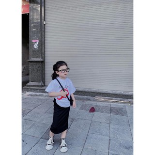 Áo thun tay lỡ gucci kiss me ba lá , áo thun cho bé trai ,bé gái unisex cotton , Huny_kid