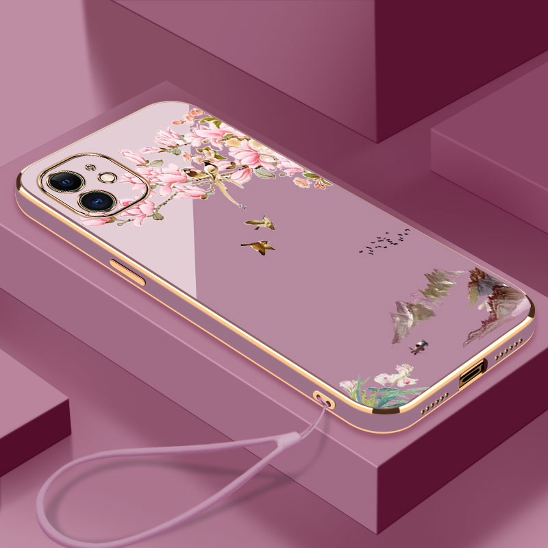 ốp lưng iphone 11 iphone 11 pro iphone 11 pro max Chim nhỏ Tranh sơn thủyTrường hợp điện thoại Siêu 