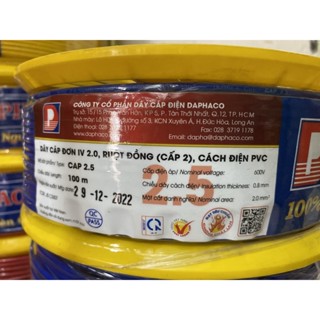 Dây điện Daphaco Đơn CAP2.5 tiết diện 2.0mm đơn 7 sợi (Cuộn 100 mét)