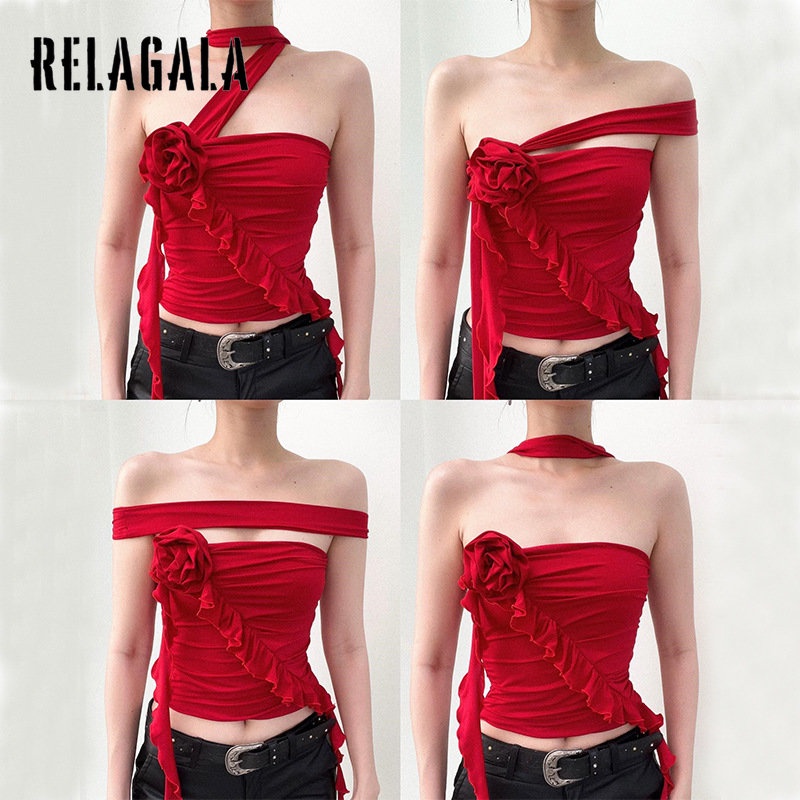 Relagala Áo Sát Nách Màu Trơn Họa Tiết Hoa Ba Chiều Thời Trang 2023 Cho Nữ | BigBuy360 - bigbuy360.vn