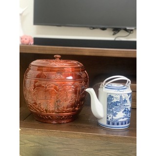 Giỏ ủ hoạ tiết đồng quê khắc nổi