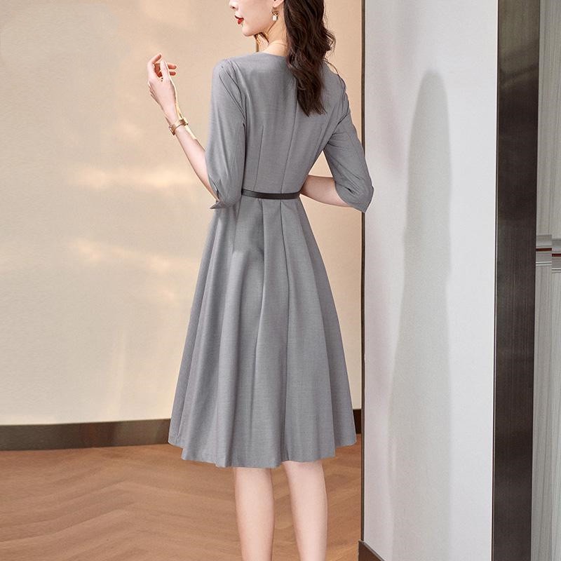 Đầm Tay Lỡ Ôm Eo Thời Trang Xuân Thu 2023 Phong Cách Mới Cho Nữ