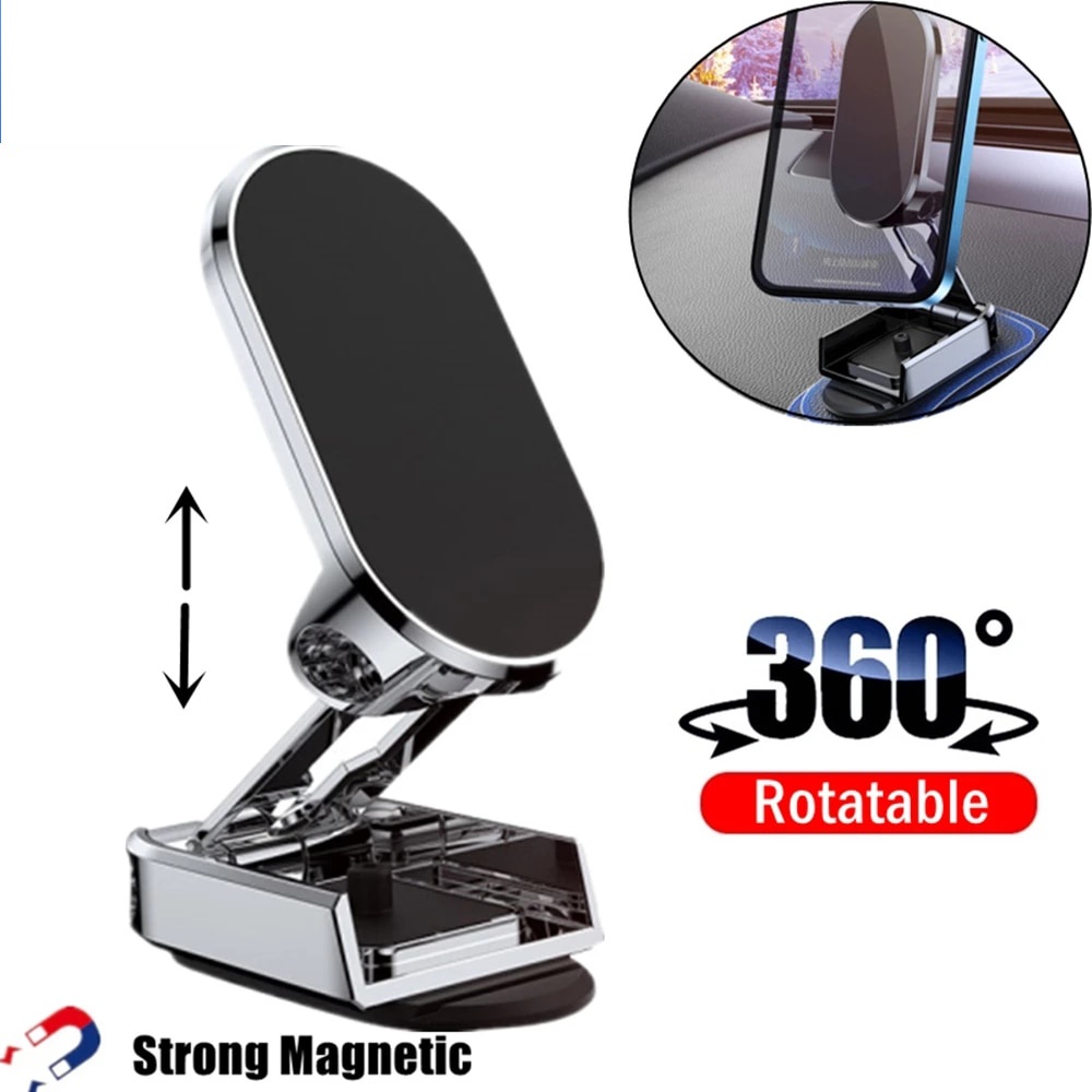 XIAOMI SAMSUNG Giá Đỡ Điện Thoại Từ Tính Xoay 360 Độ Trên Xe Hơi